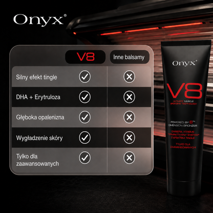 V8 - intensywny bronzer do opalania z efektem tingle