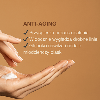 Onyx Anti-Aging – krem przyspieszający opalanie twarzy. Wygładza skórę, redukuje zmarszczki i zapewnia długotrwały efekt opalenizny.