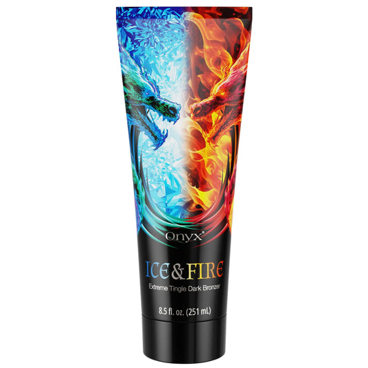 Onyx Ice & Fire – intensywny bronzer do opalania z efektem tingle. Połączenie chłodzenia i rozgrzewania dla głębokiej, ciemnej opalenizny.